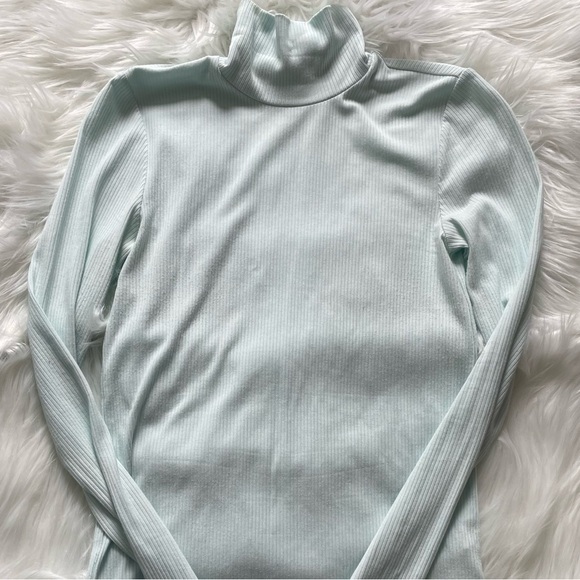 light blue turtleneck top - Picture 2 of 5